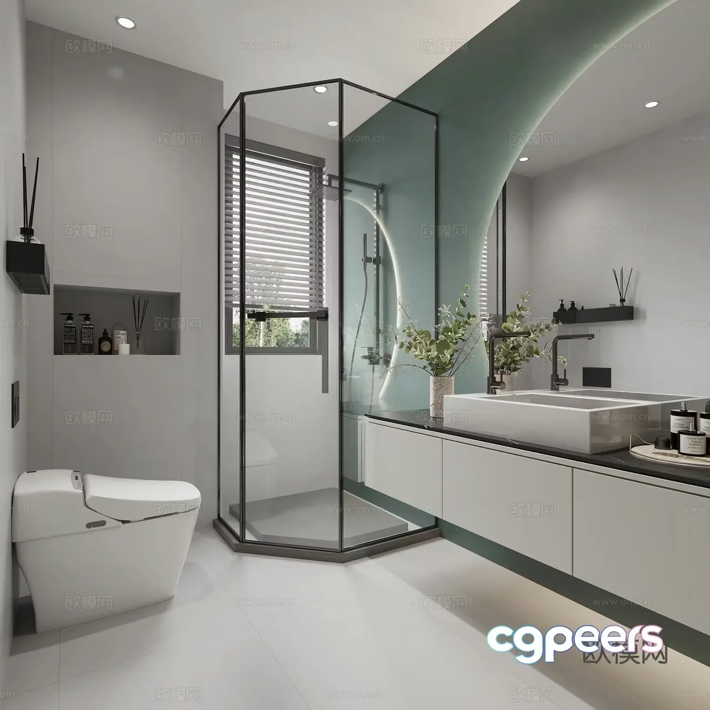 Modern bathroom bathroom 3d model
