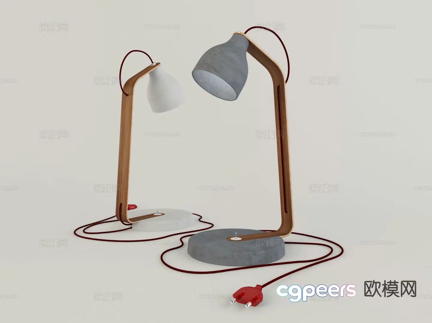 Industrial style desk lamp 3d model