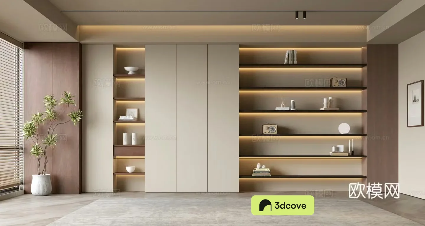 Modern background wall bookcase Living room background wall Bookcase background wall