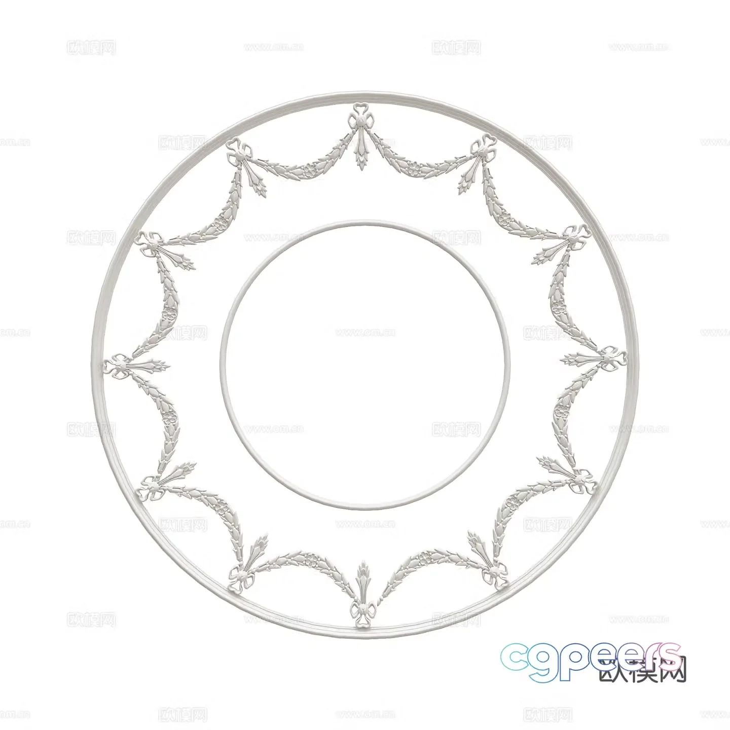 French carved lantern plate 3D model