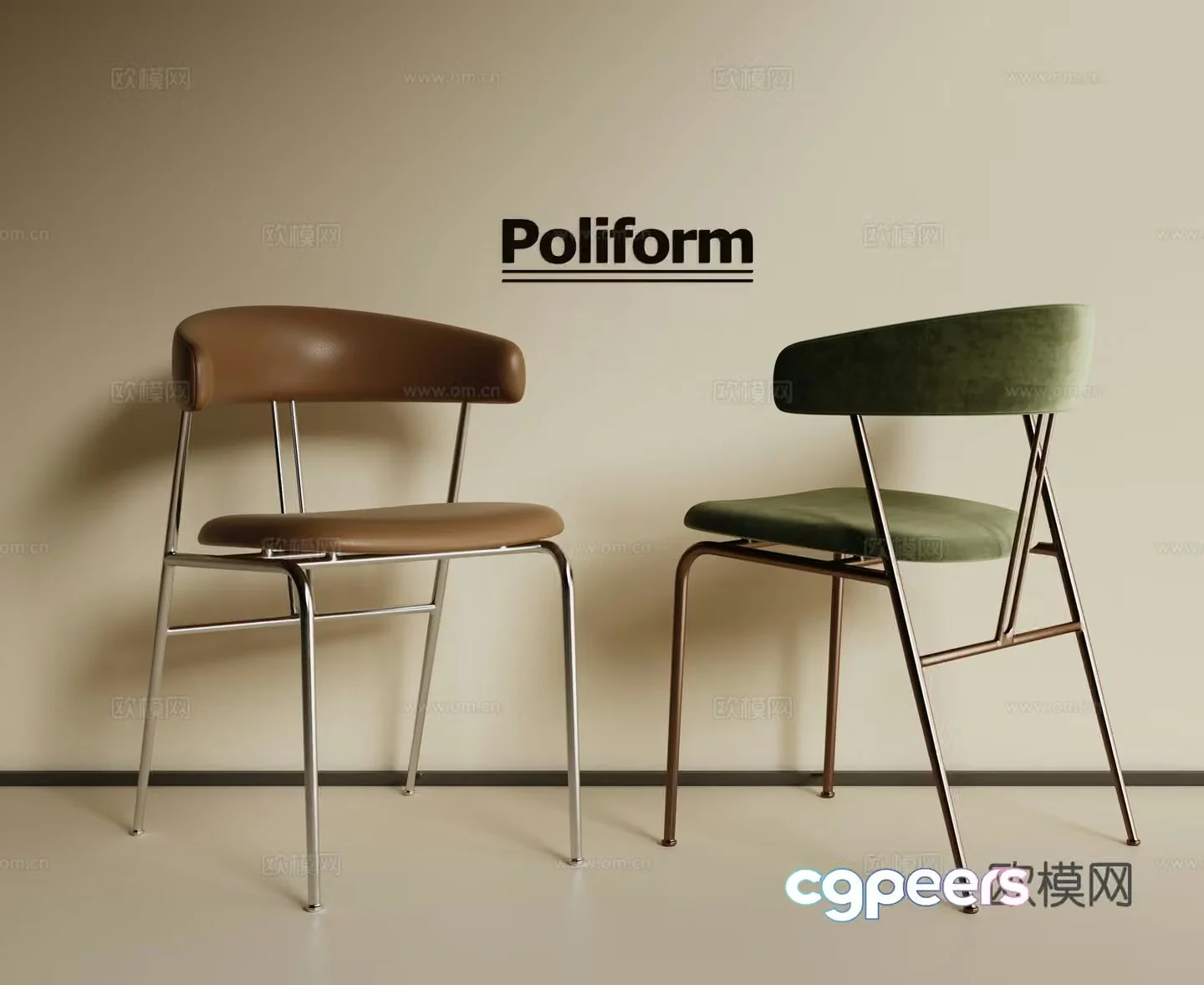 Modern dining chair 3d model