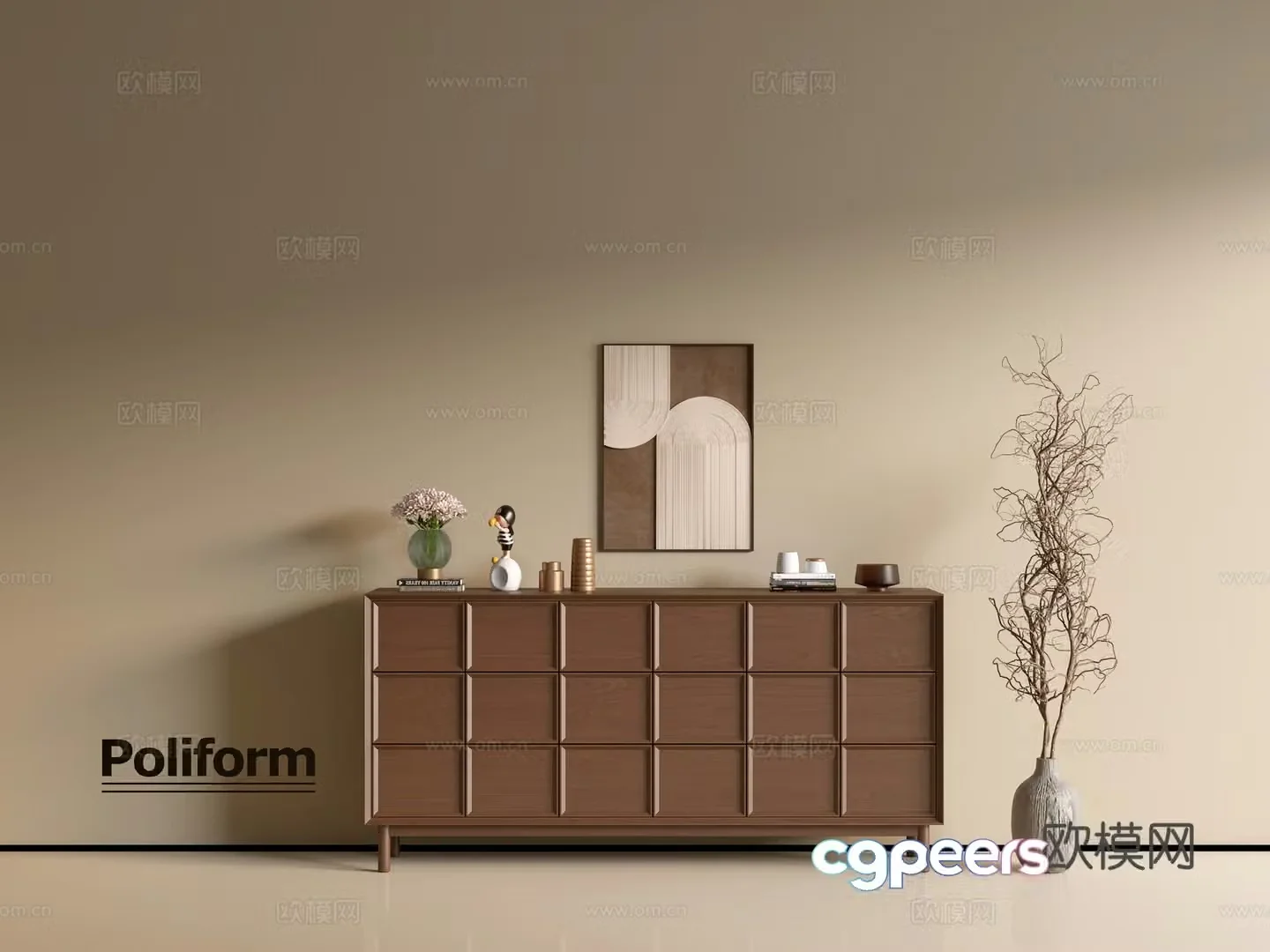 Modern wood grain cabinet ins wind minimalist wind cabinet whole cabinet sideboard balcony cabinet storage 3D model
