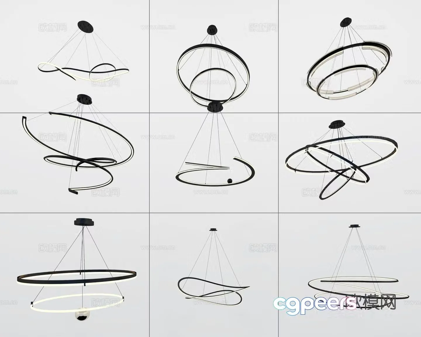 Modern chandelier 3d model