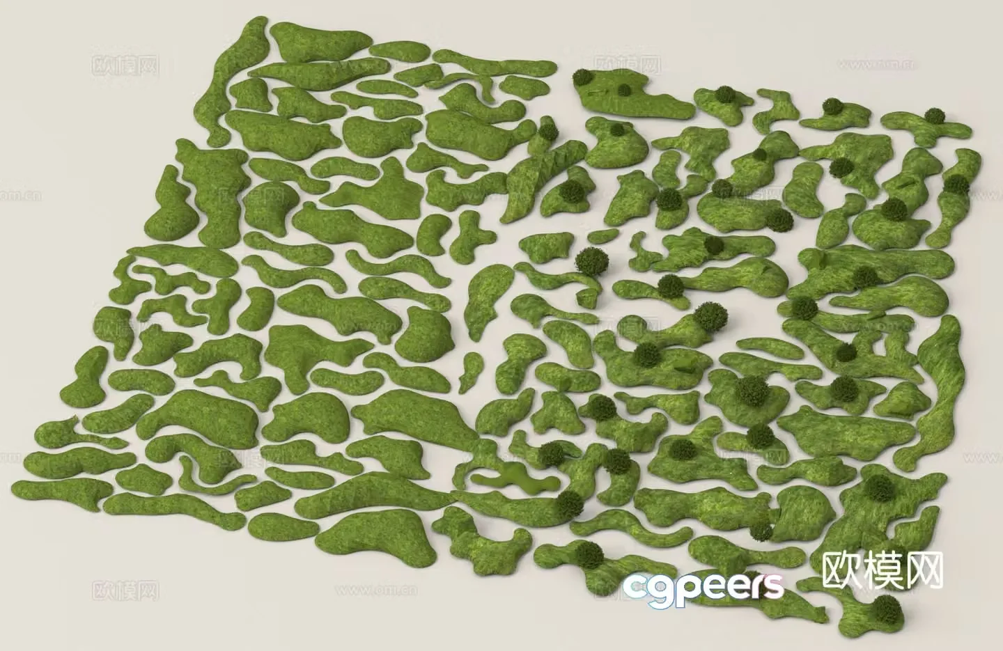Moss terrain micro-terrain hills mounds 3d model