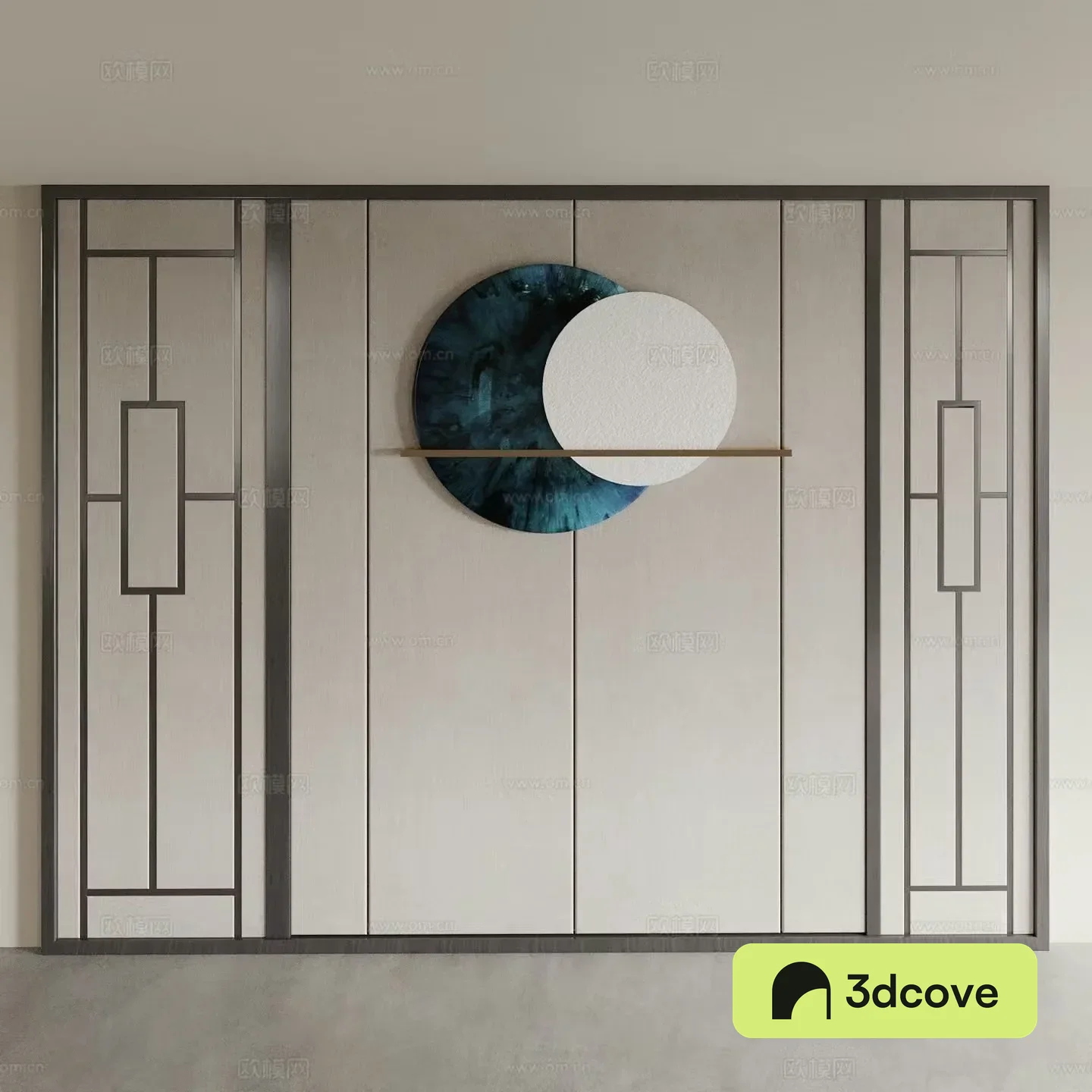 New Chinese style background wall bedside background wall