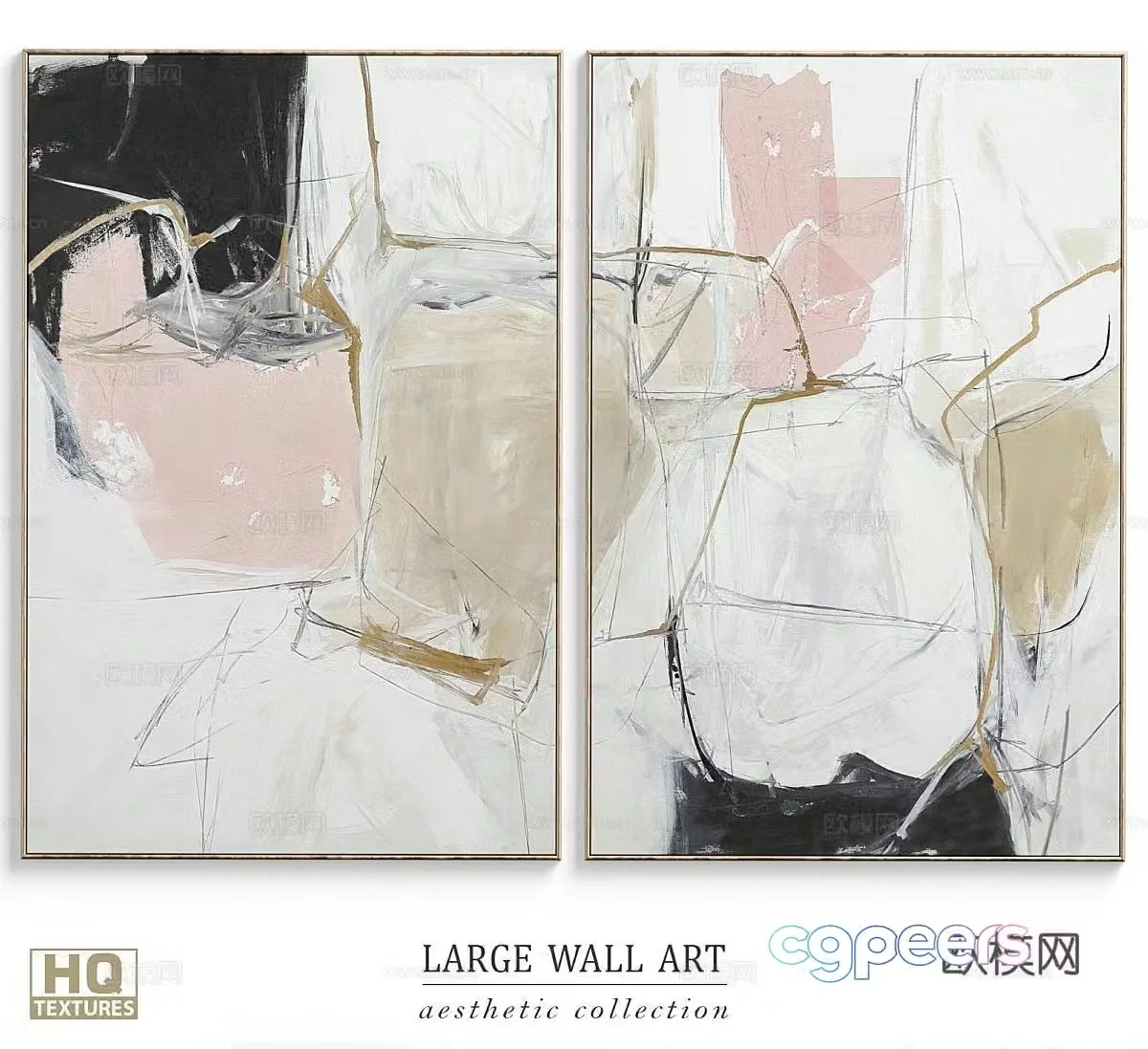 Modern decorative painting Italian decorative painting Abstract painting Picture frame Hanging painting 3d model