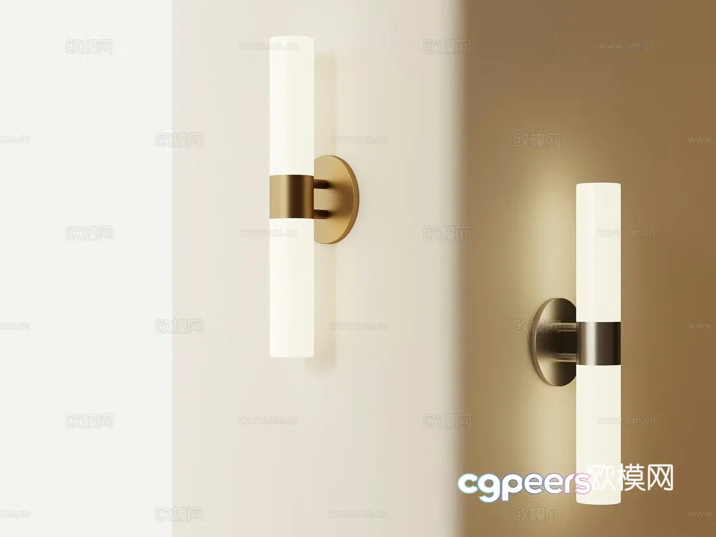 Gold Light Fixture 3D Model – 1271 – VRAY Render