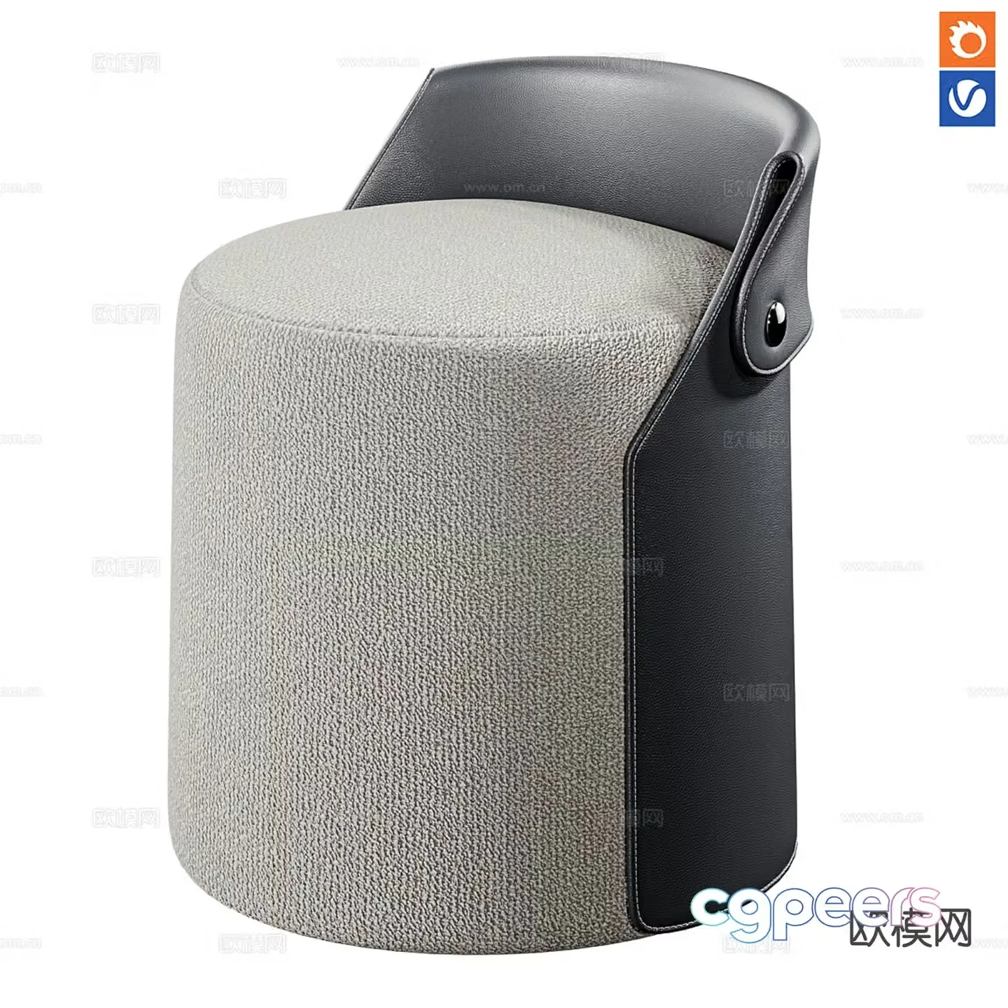 archiproducts stool sofa stool round stool 3d model