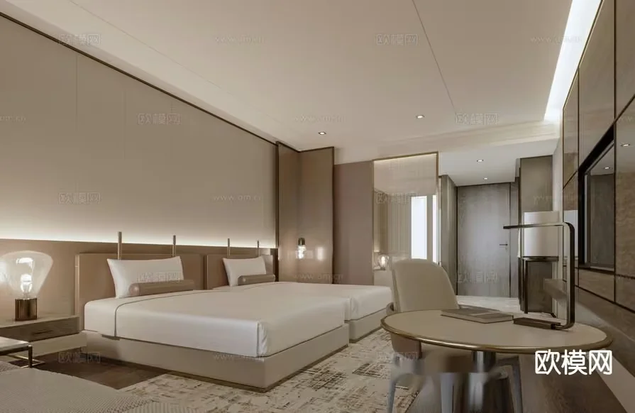 Modern Hotel Room 3D Model – 13989 – VRAY Render