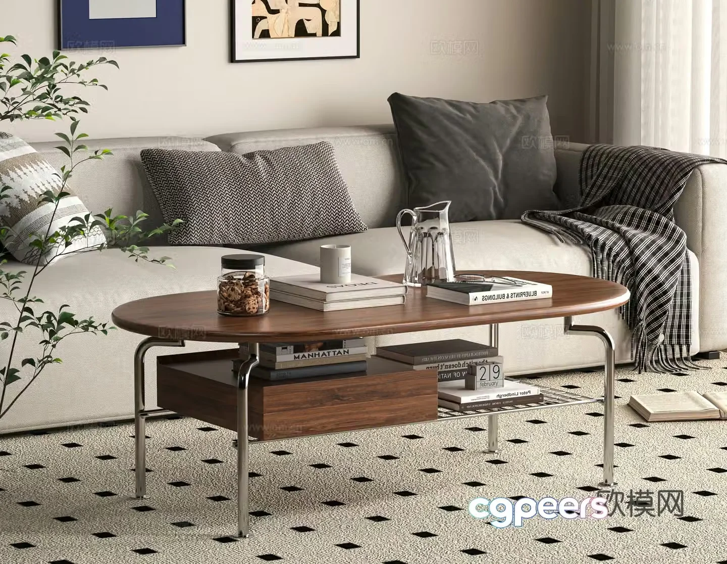 Medieval style coffee table 3D model
