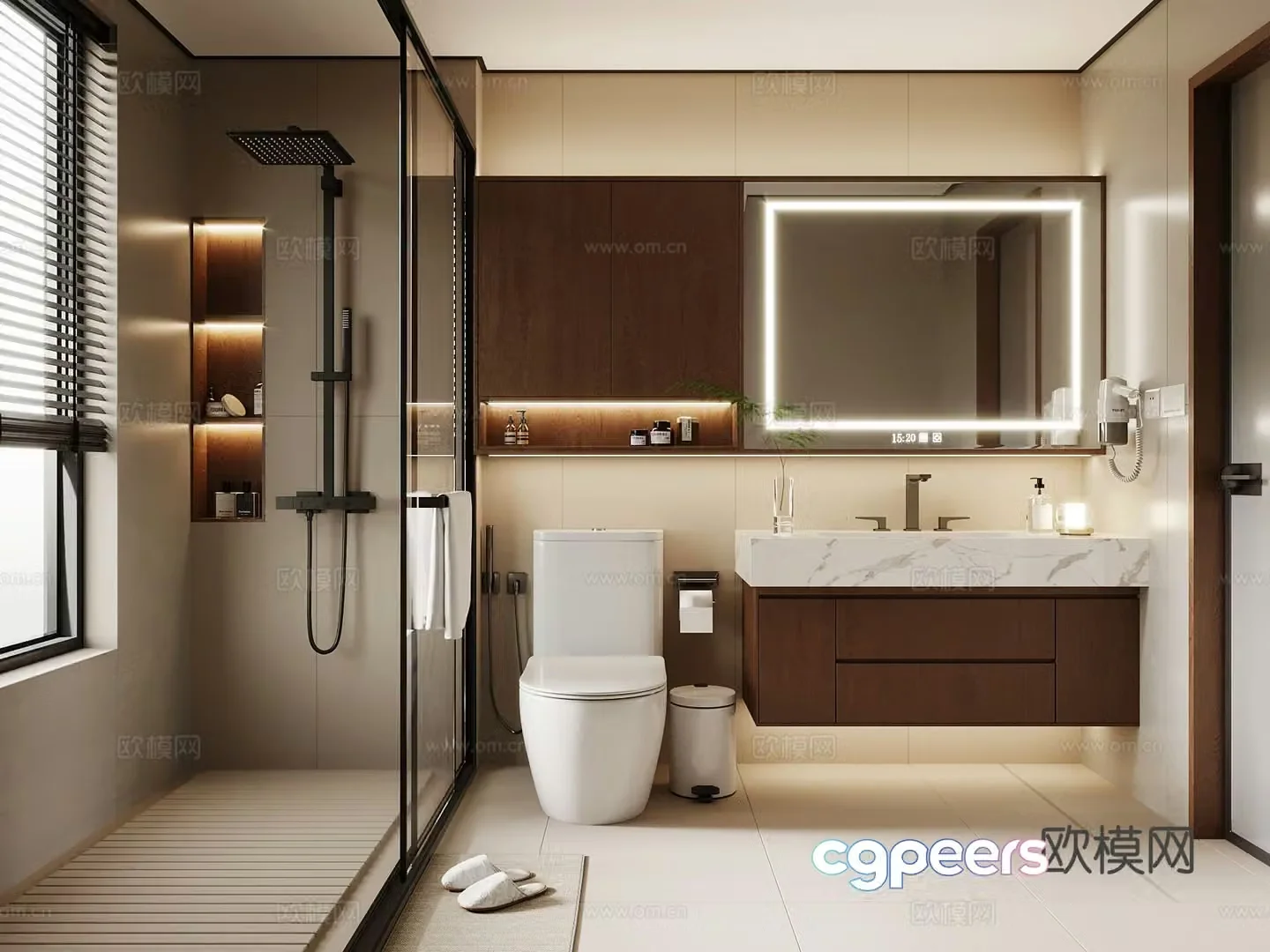 Modern medieval style bathroom 3d model 3d model