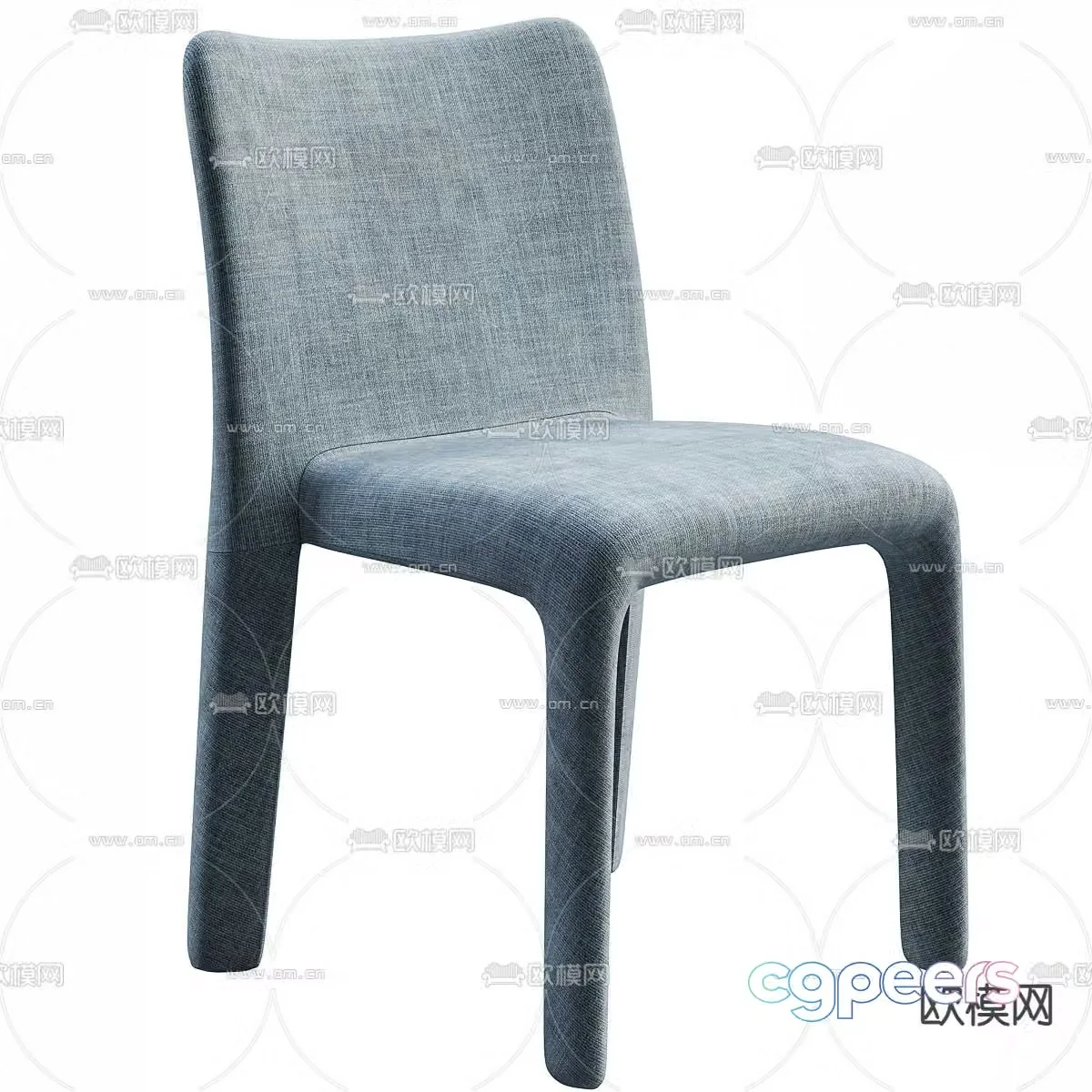 Molteni&C modern dining chair cloth covered dining chair 3d model