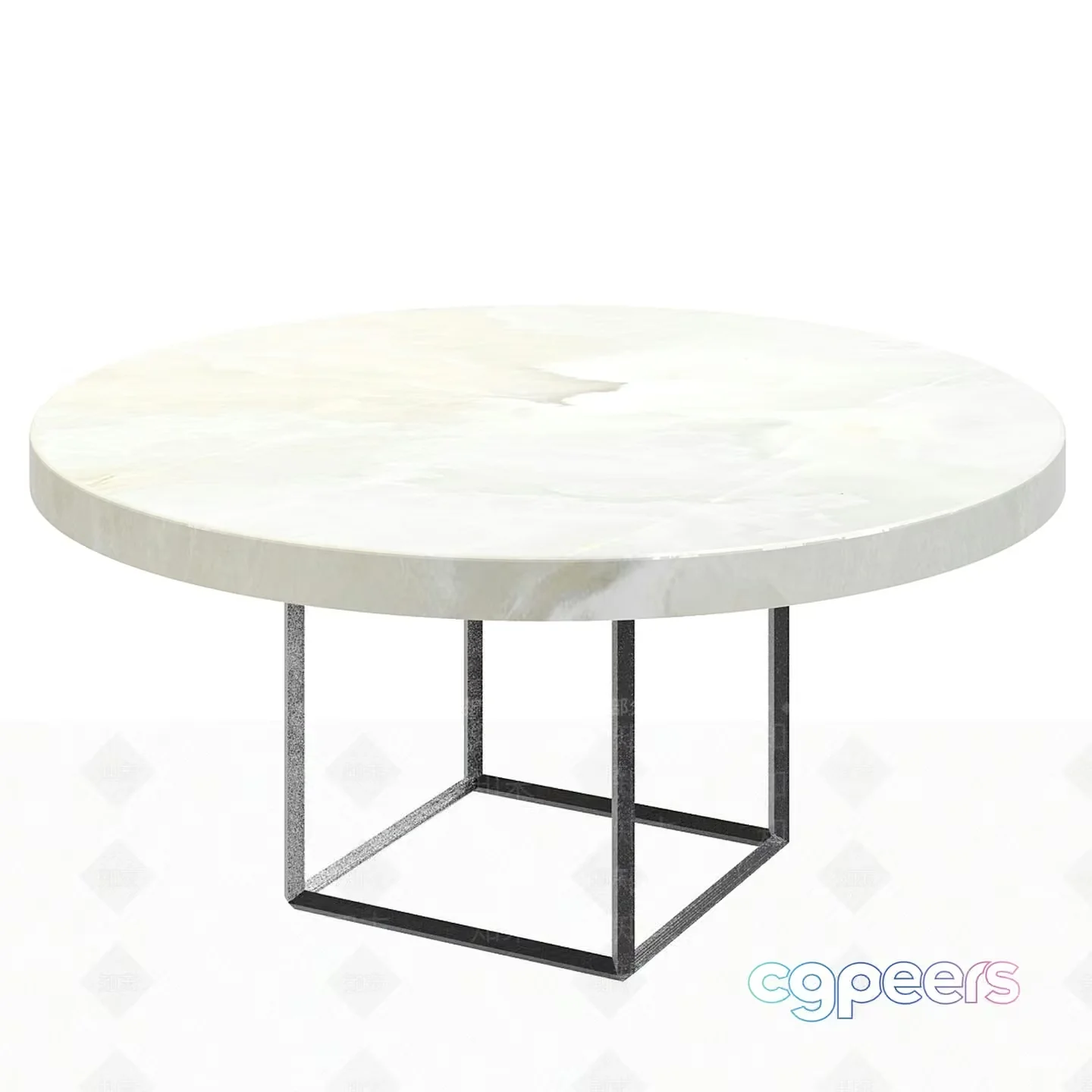 Round Marble Coffee Table 3D Model – 16389 – VRAY Render