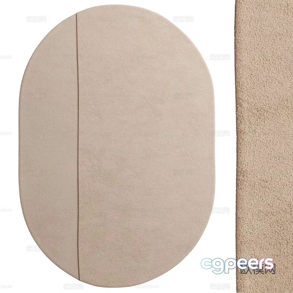 Special shape carpet wool carpet 3d model