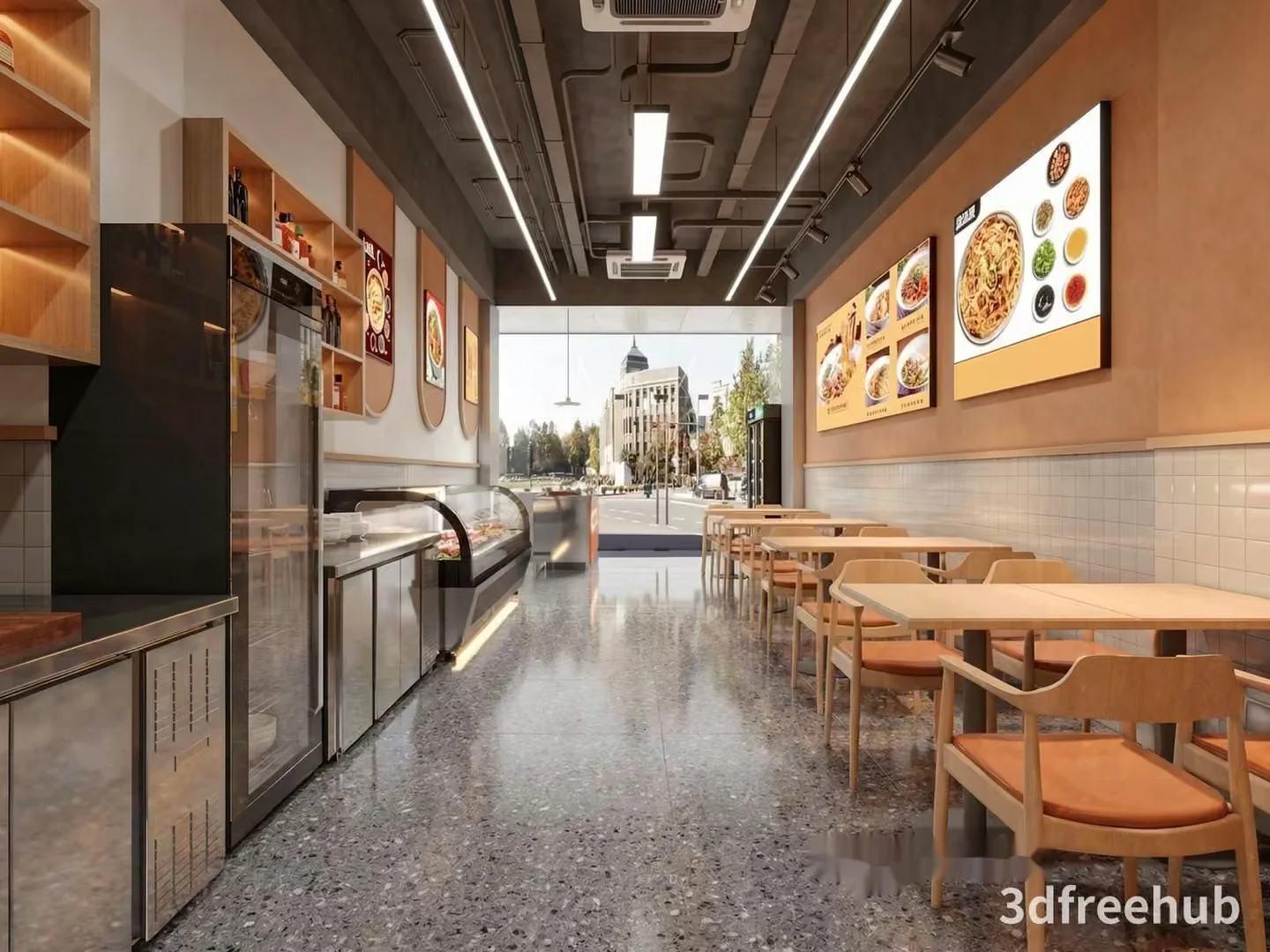 Modern Restaurant Interior 3D Model – 23253 – VRAY Render