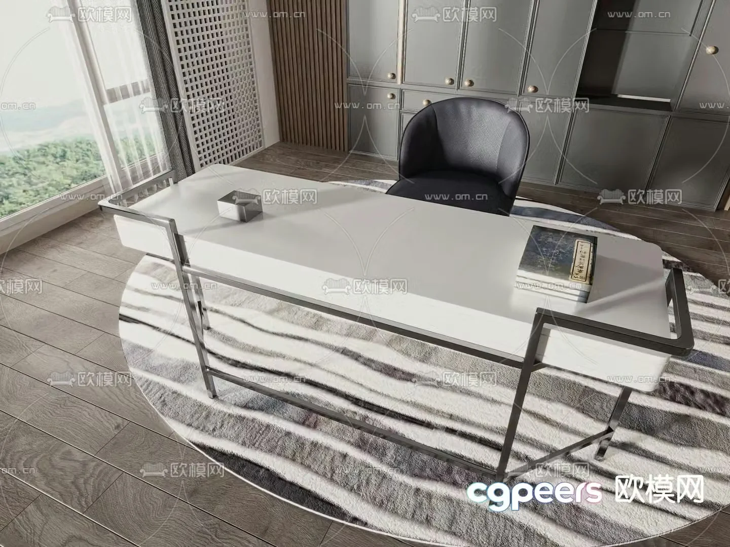 Office desk and chair 3d model