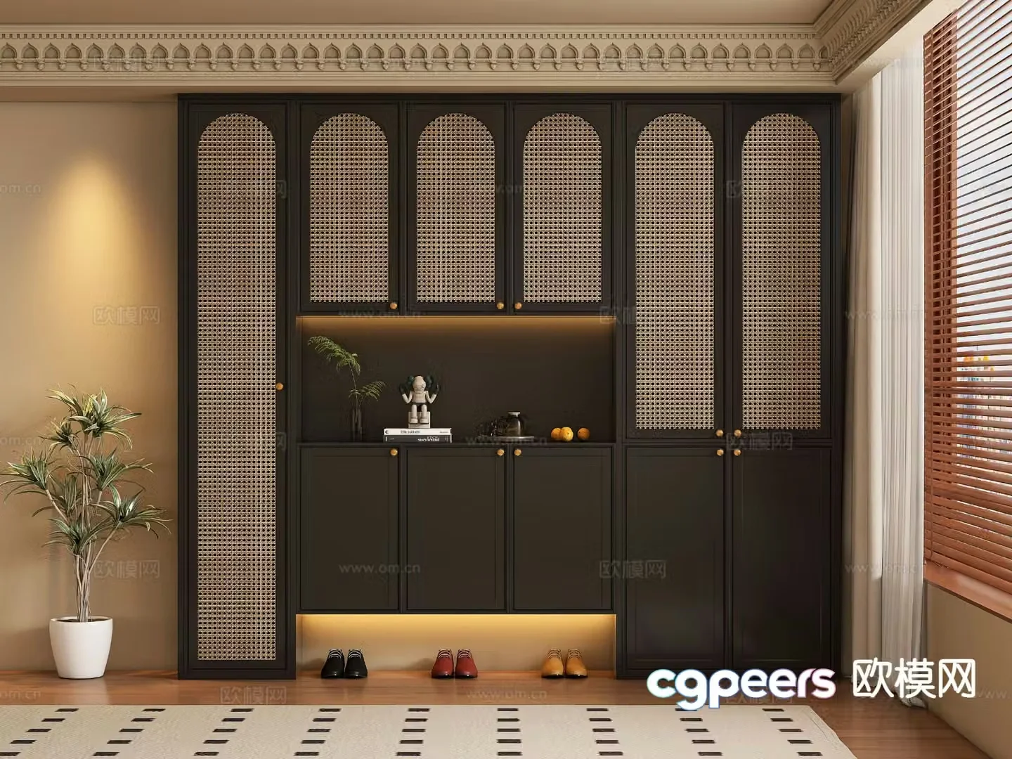 Medieval style shoe cabinet 3D model