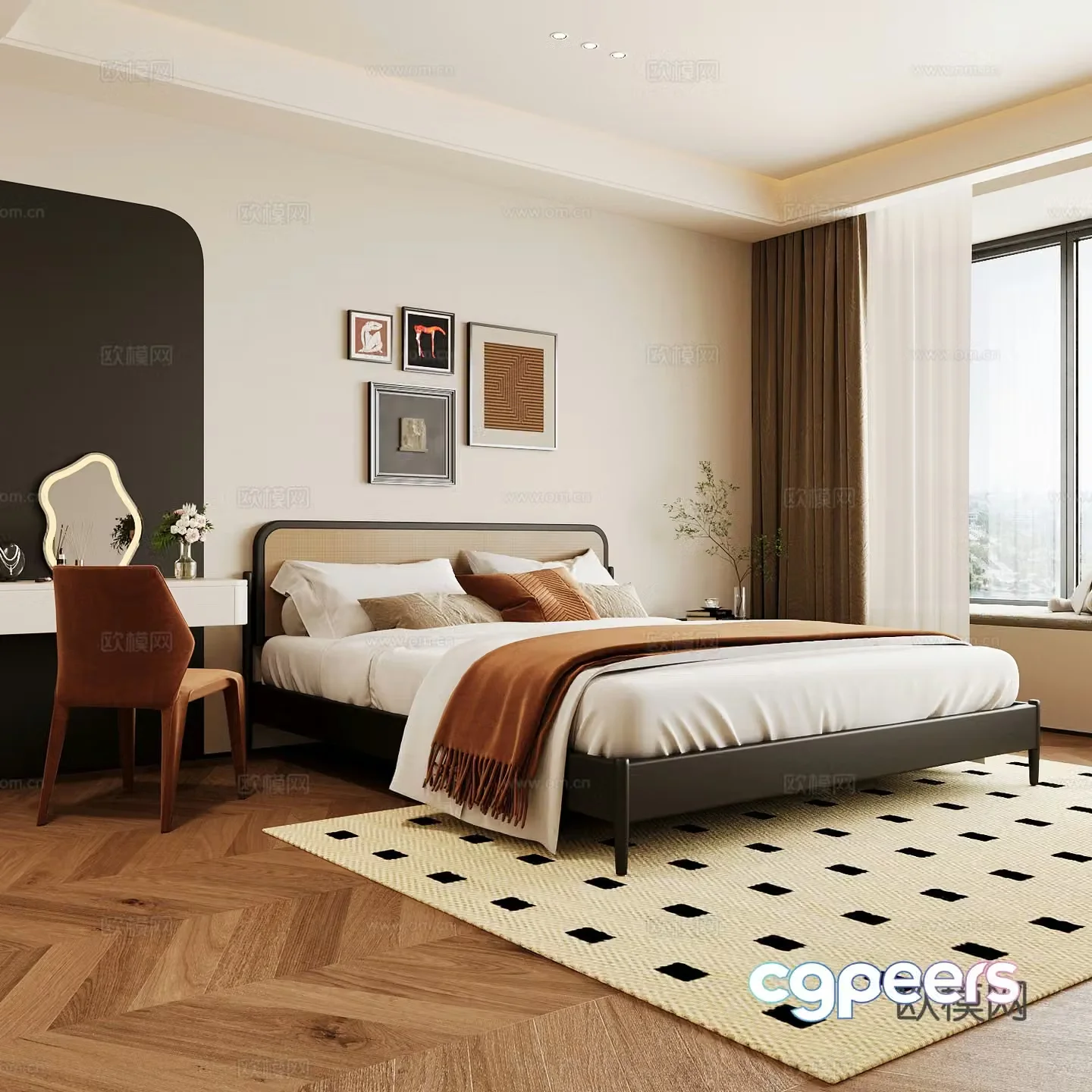 Wasabi Middle Ages Home Bedroom Wasabi Wind Bedroom Secondary Bedroom Master Bedroom Bathroom Window Bedroom 3D Model