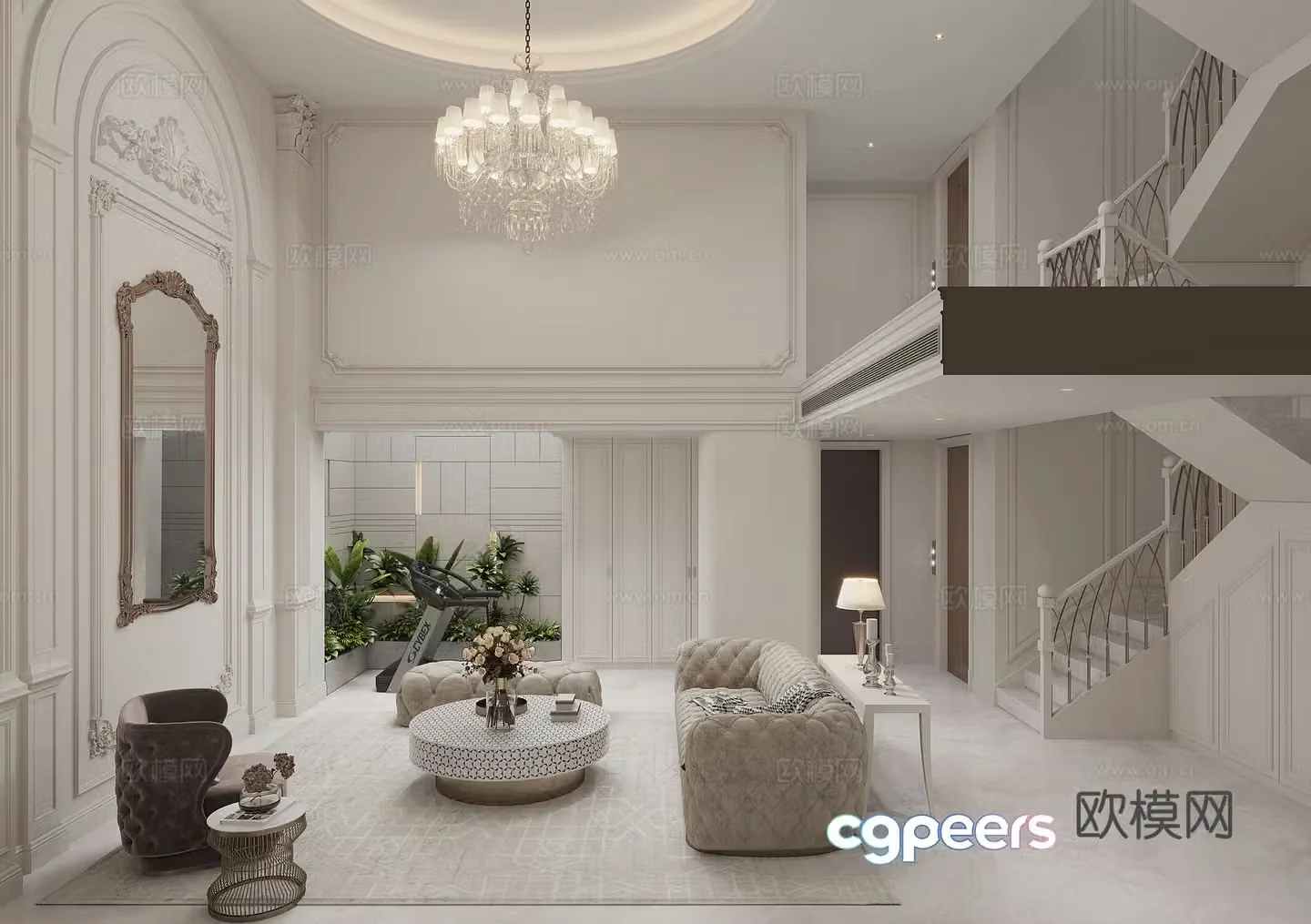American living room 3d model