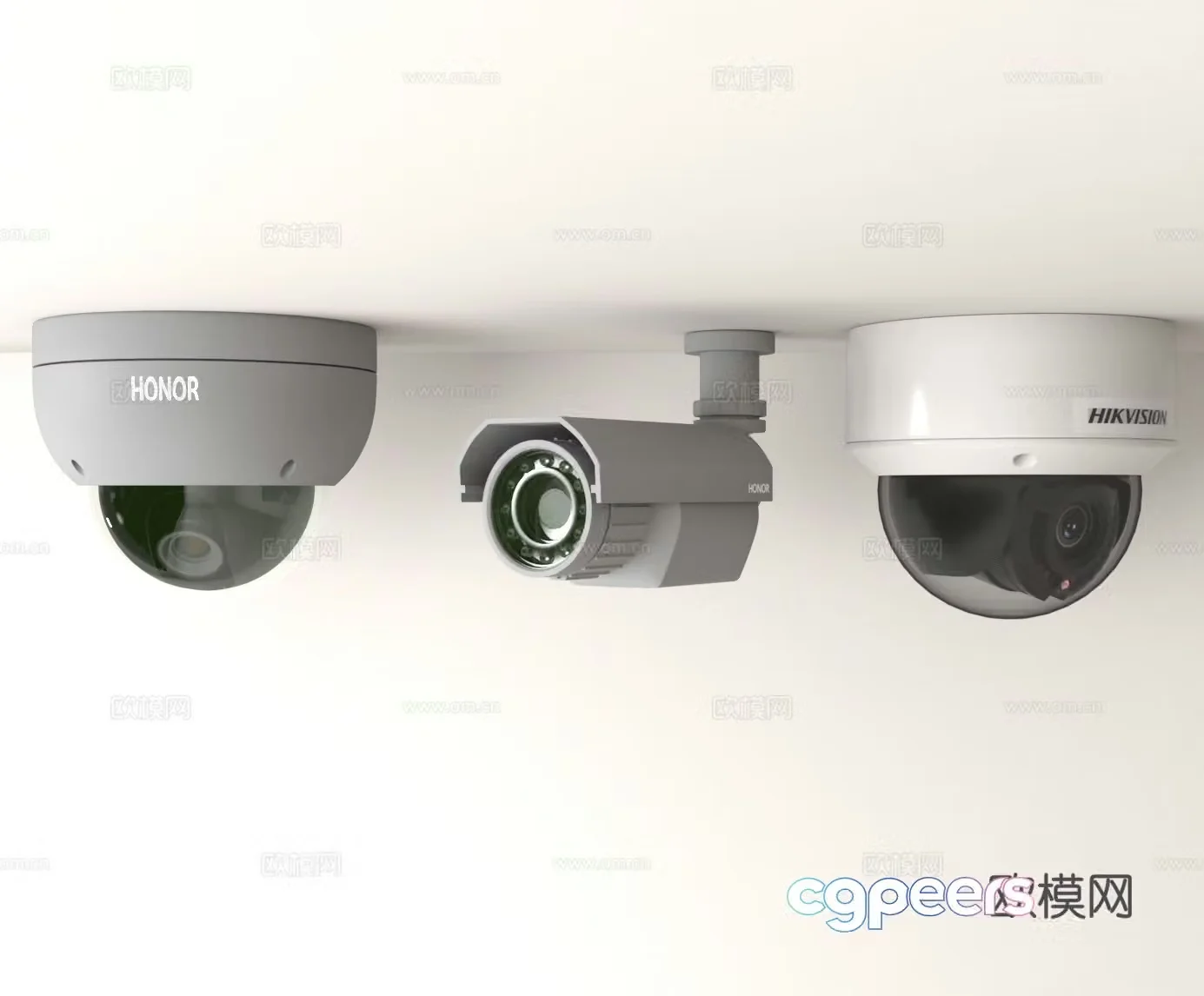 Intelligent security monitoring equipment spherical monitoring gun-type surveillance camera 3D model
