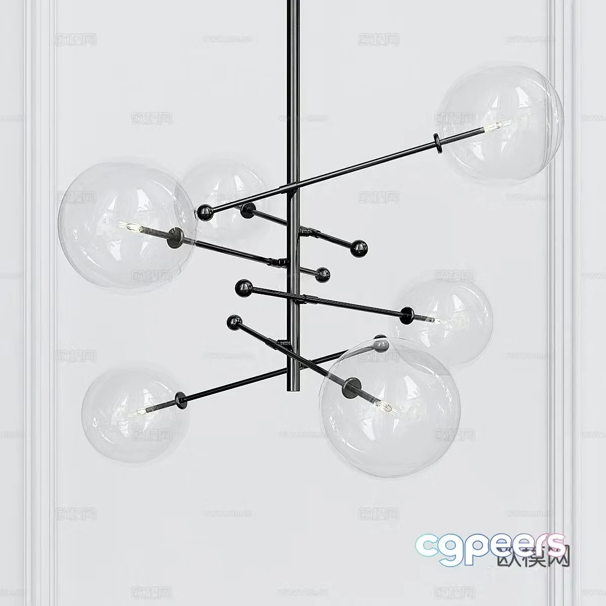 Modern Italian minimalist decorative chandelier 3d model