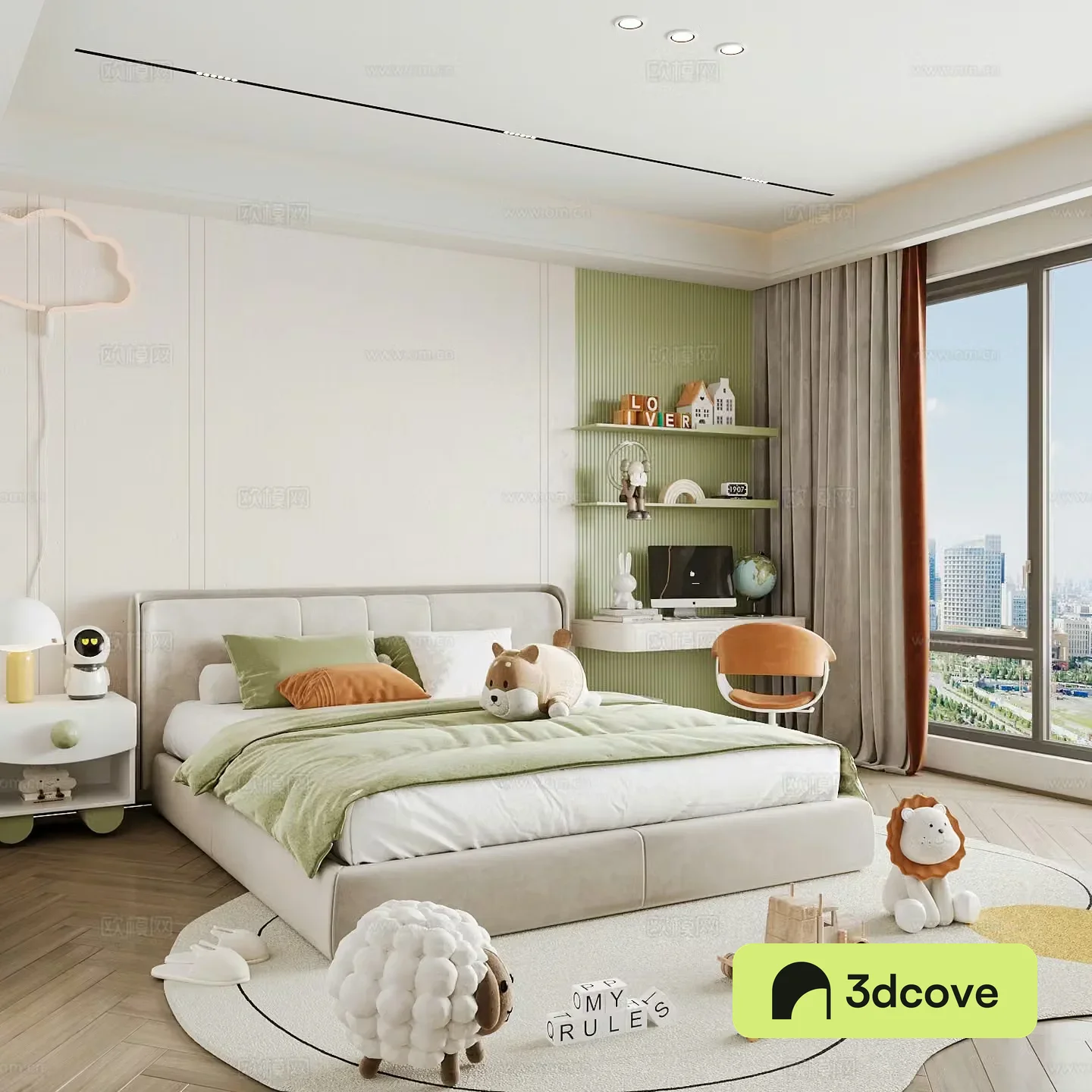 Modern children’s room boy’s room girl’s room children’s bed children’s wardrobe children’s desk