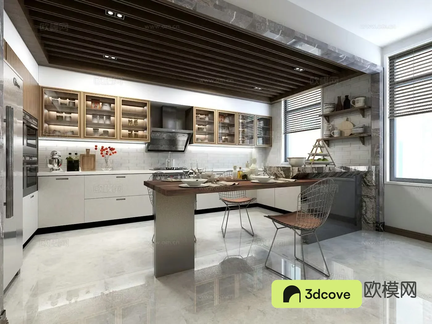 Modern kitchen dining room entrance