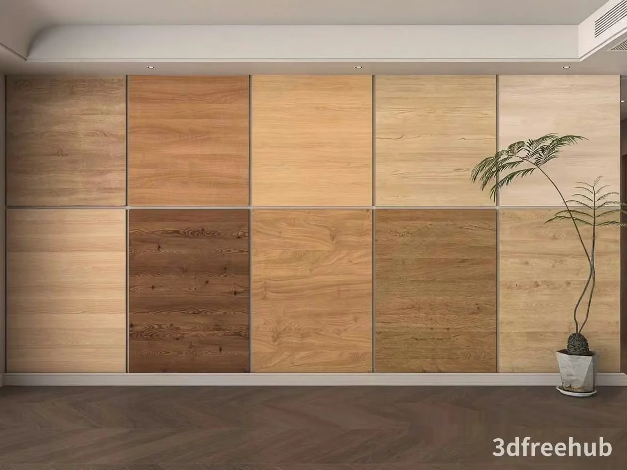 Modern Wood Wall 3D Model – 22279 – VRAY Render
