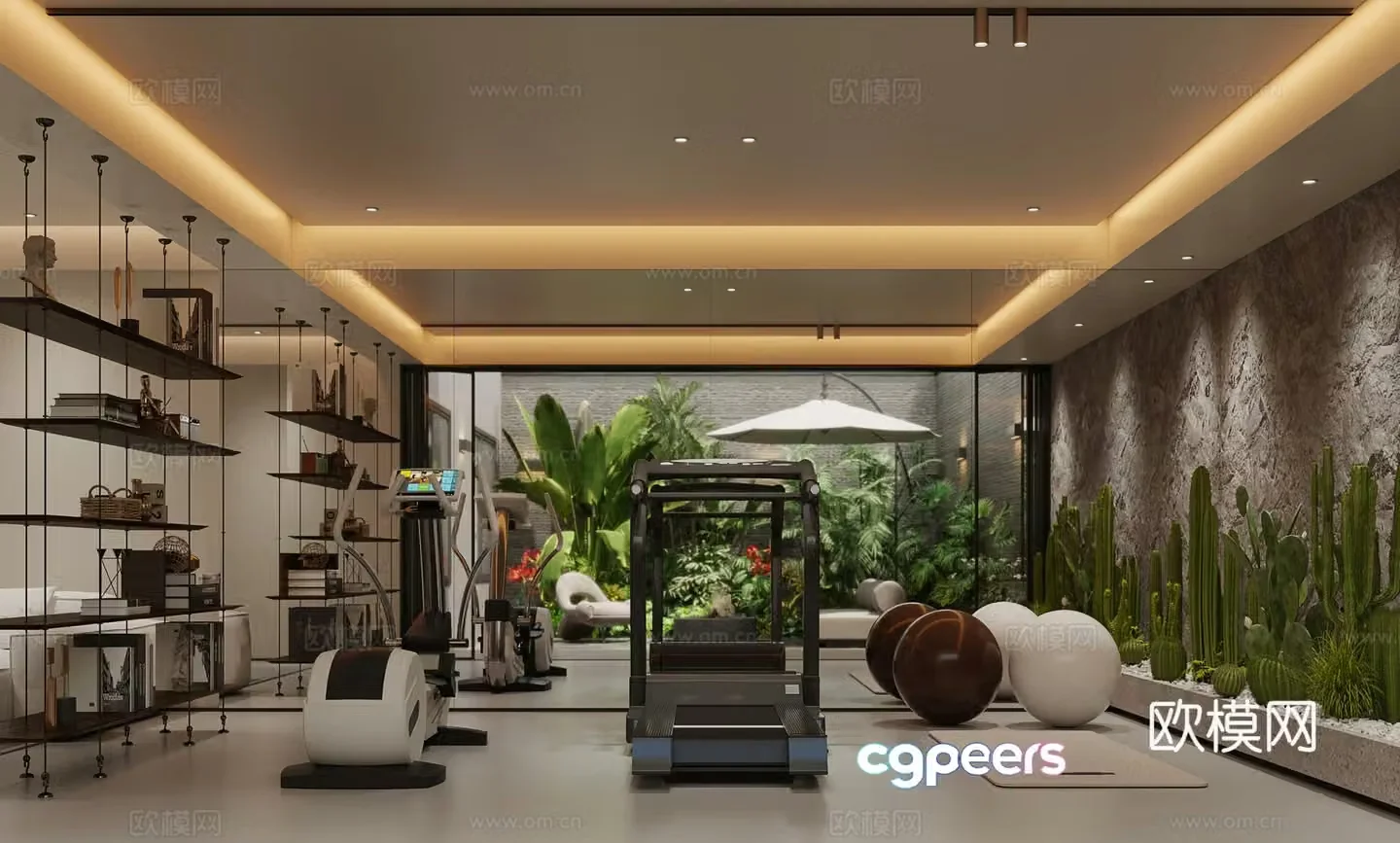 Modern basement entertainment area 3d model