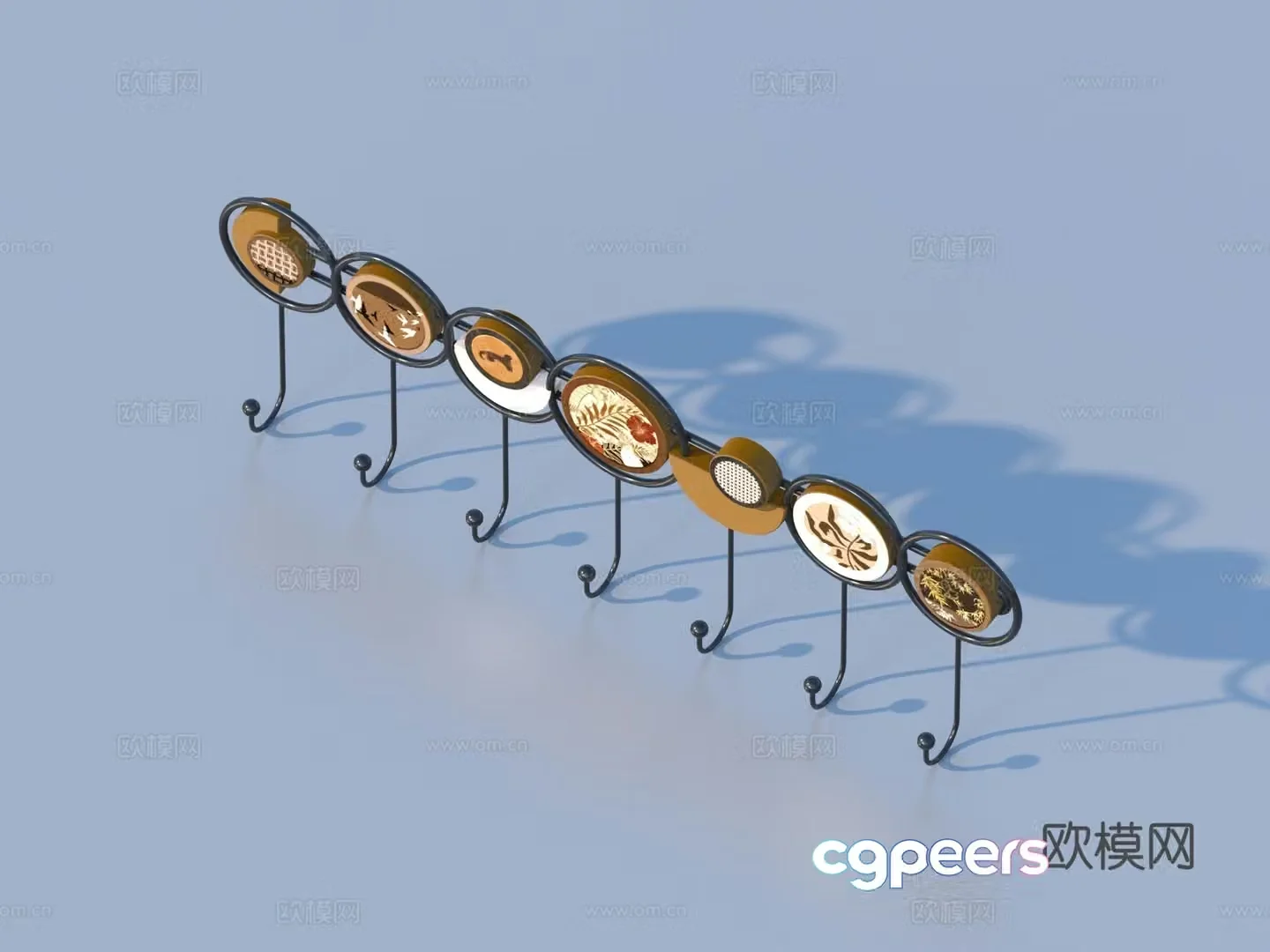 Clothes hook hardware sketch 3d model