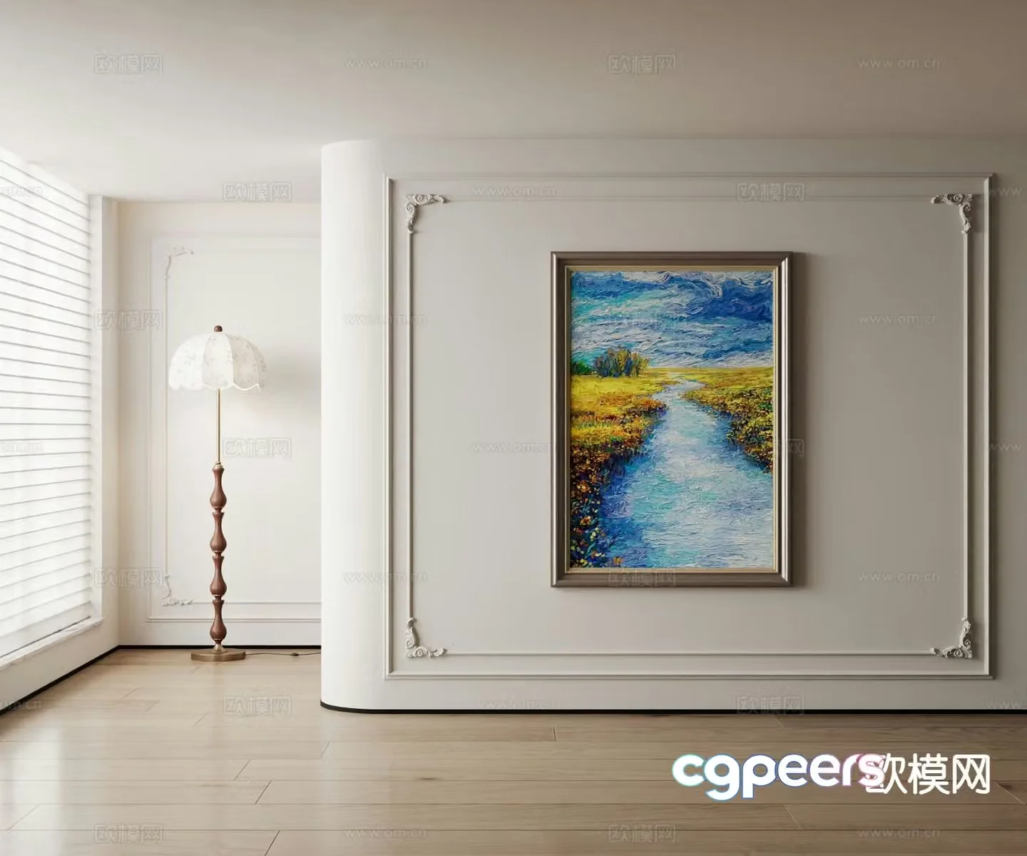 American oil painting art painting decorative painting 3d model