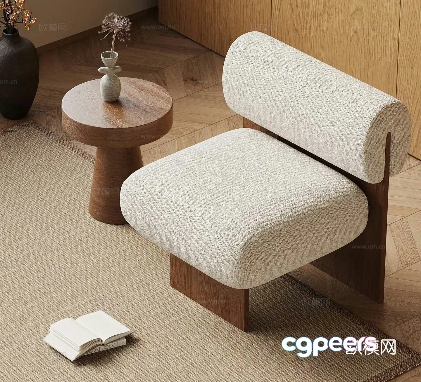 Middle-aged sofa chair leisure chair 3d model