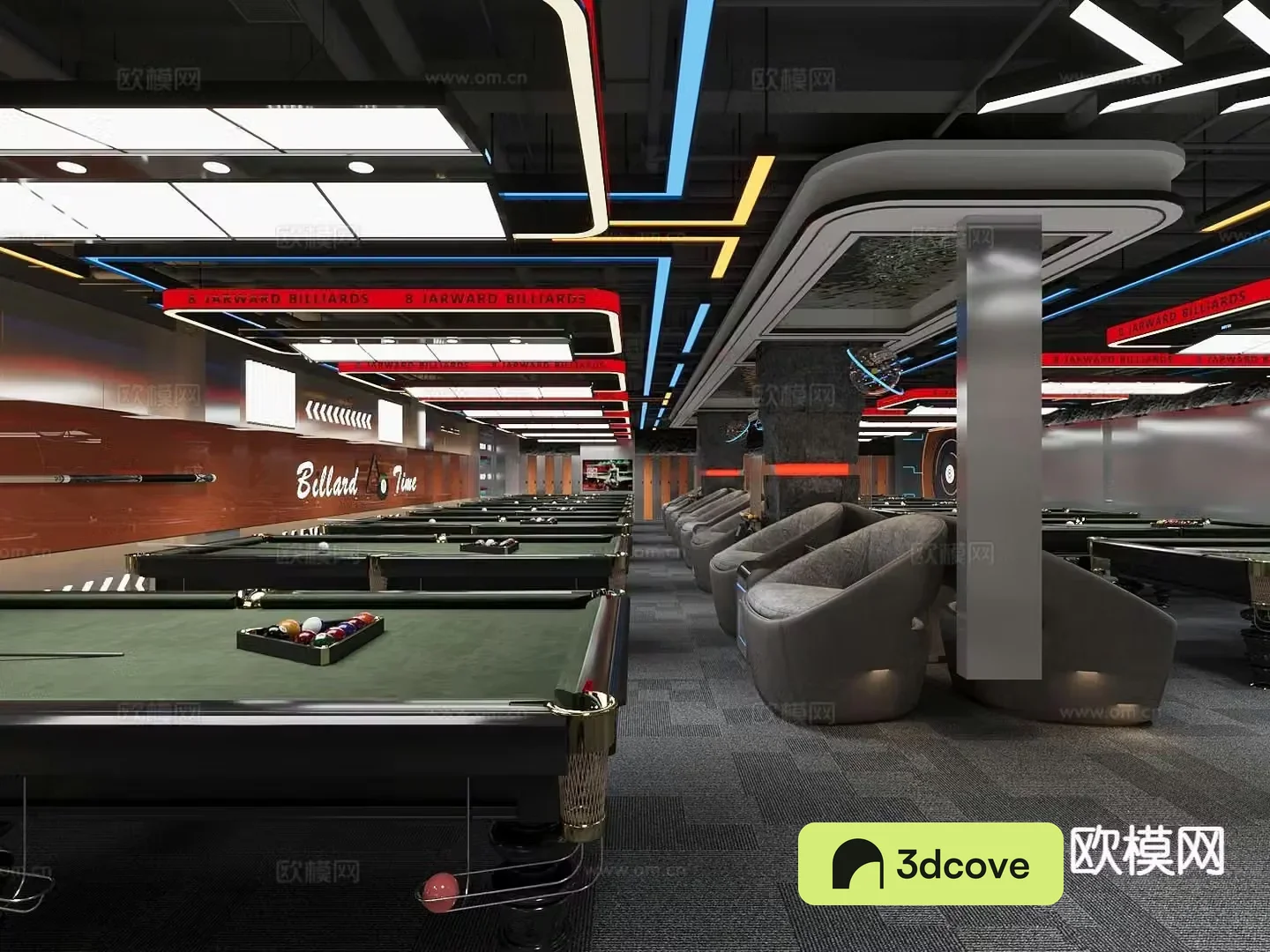 Industrial wind billiard room billiard hall