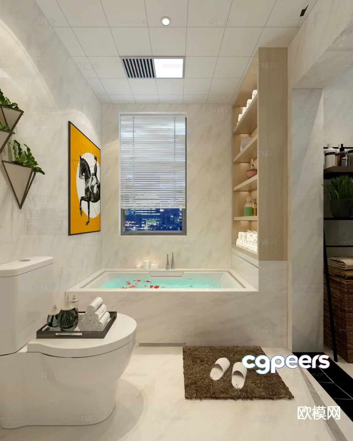 Postmodern bathroom small bathroom 3d model