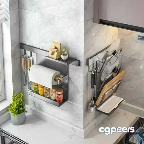 Modern Kitchen Corner 3D Model – 4860 – VRAY Render