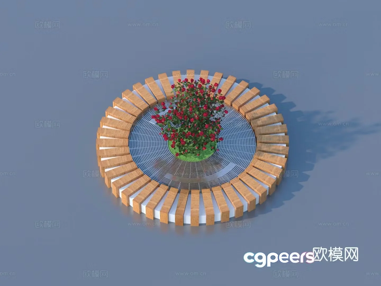 Tree Pool Sitting Bench Tree Pool Flower Bed 3D Model