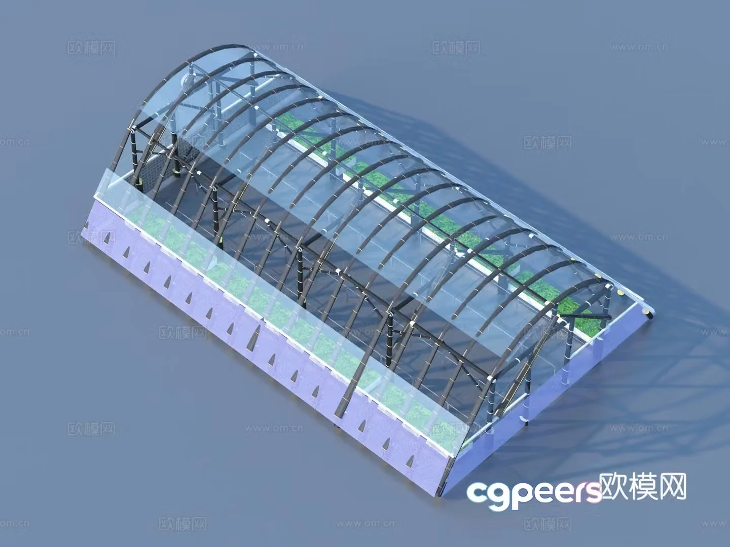 Greenhouse Glass House Glass Daylighting Top 3D Model