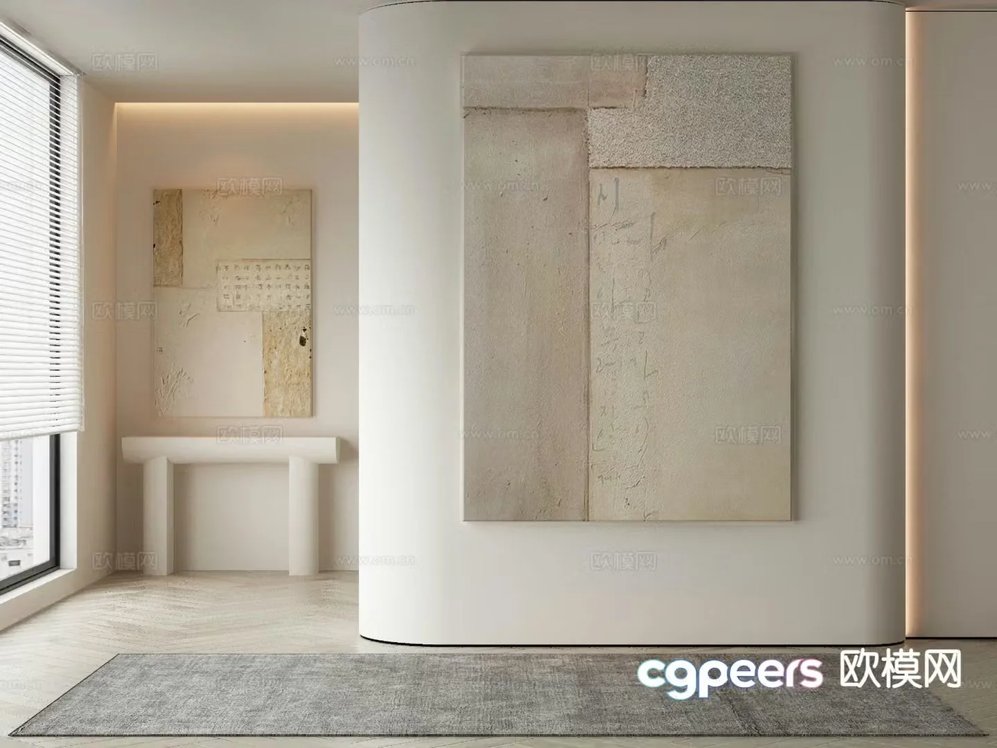 Modern decorative painting hanging painting 3d model