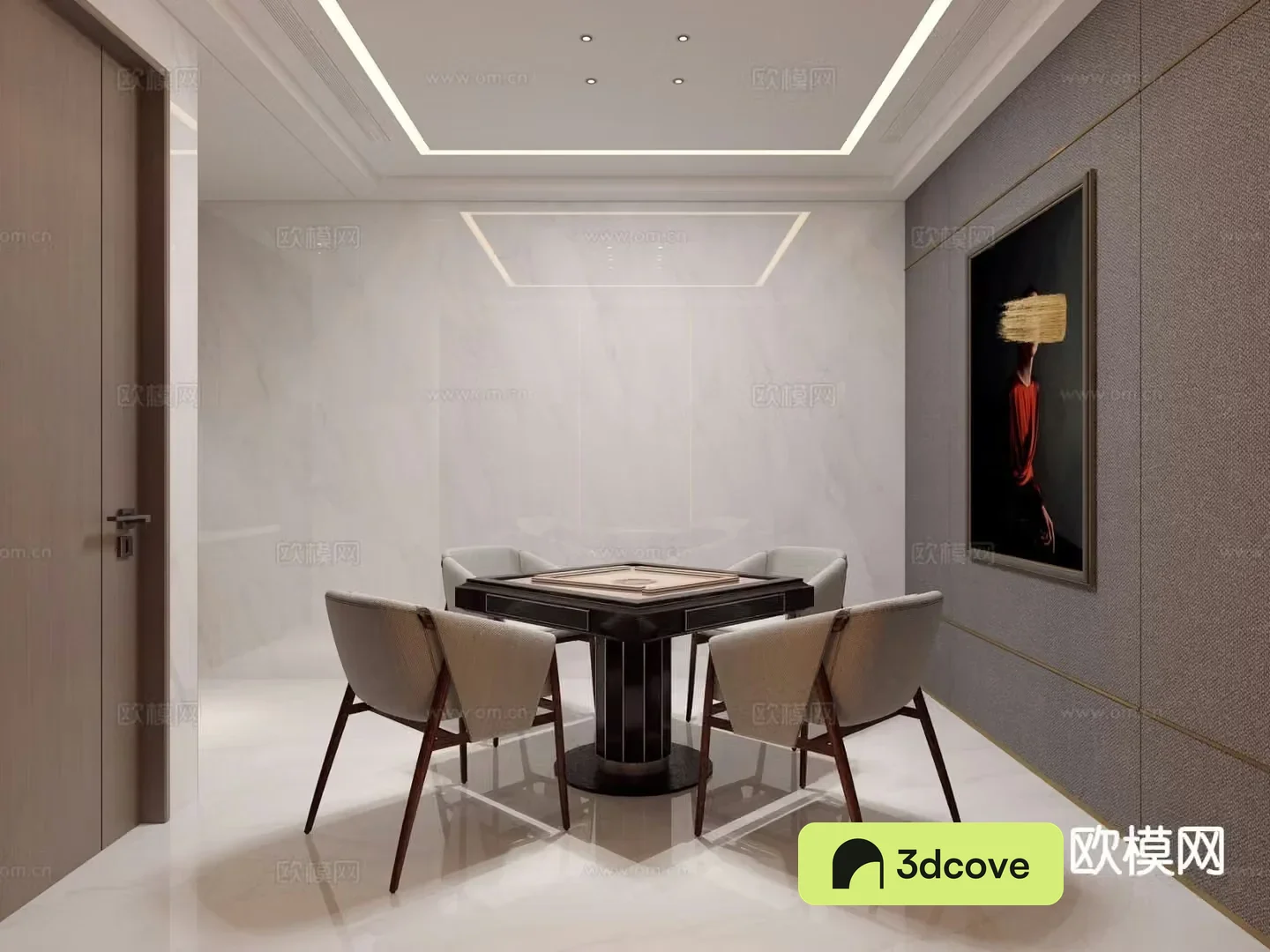 Modern chess and card room Mahjong room