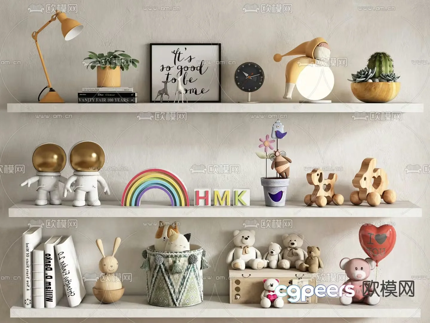 Children’s ornaments reading lamps dolls paintings cartoon sculptures 3D models