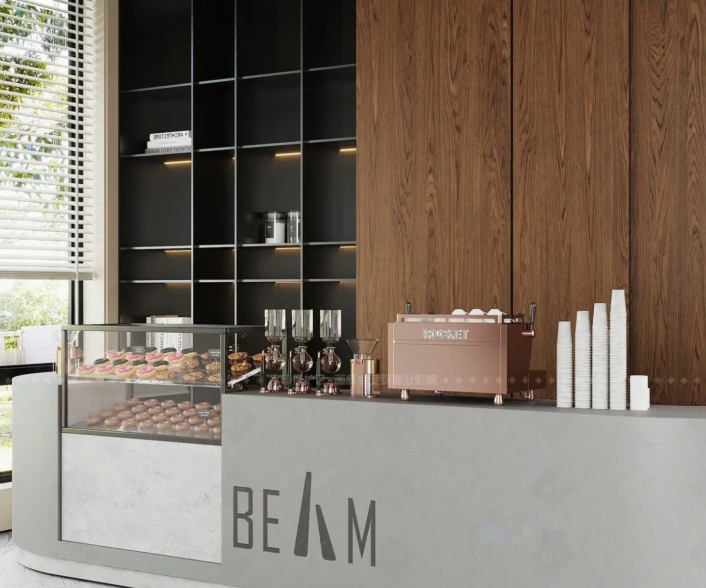 A Modern Coffee Bar 3D Model – 209 – VRAY Render