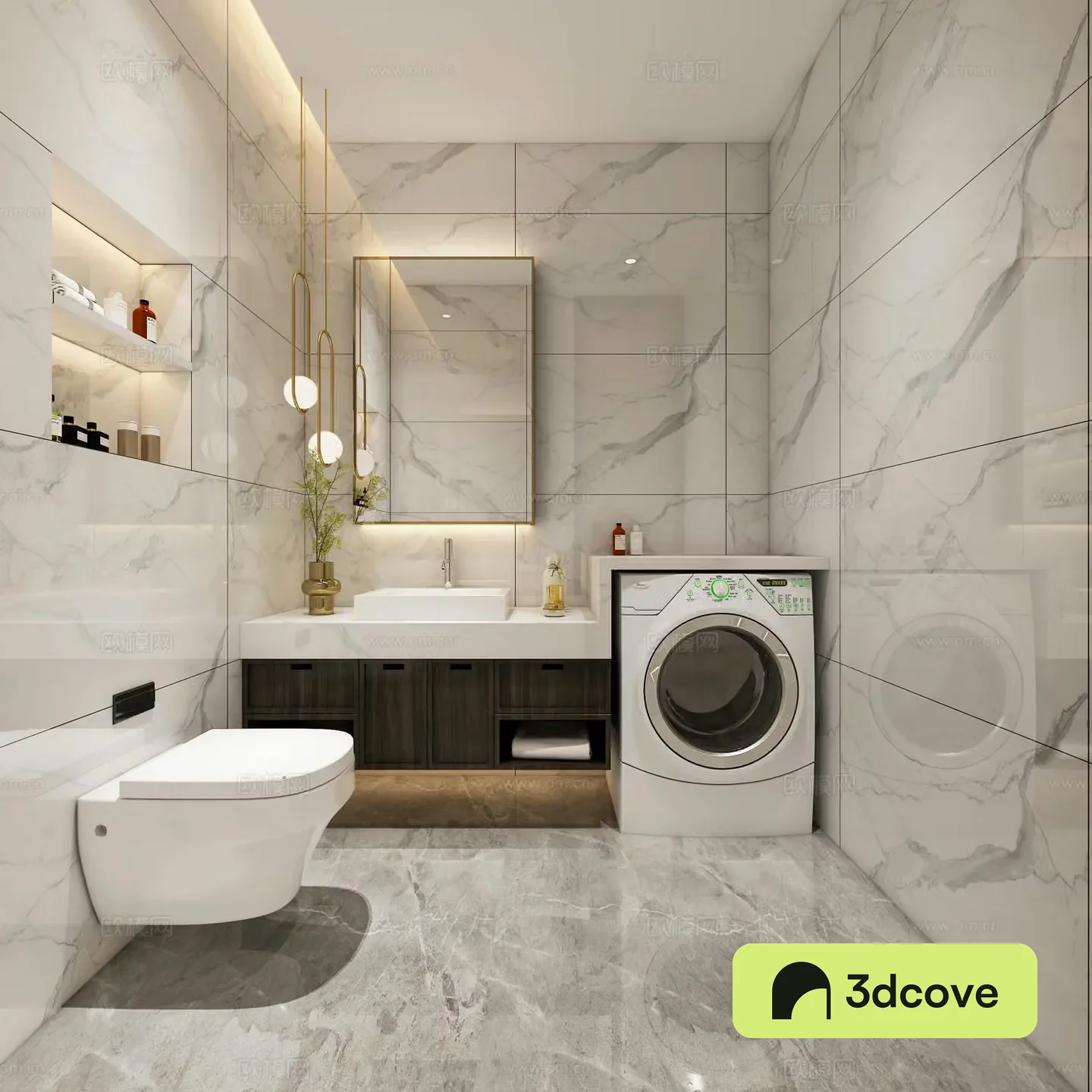 Modern bathroom wall-mounted toilet washing machine