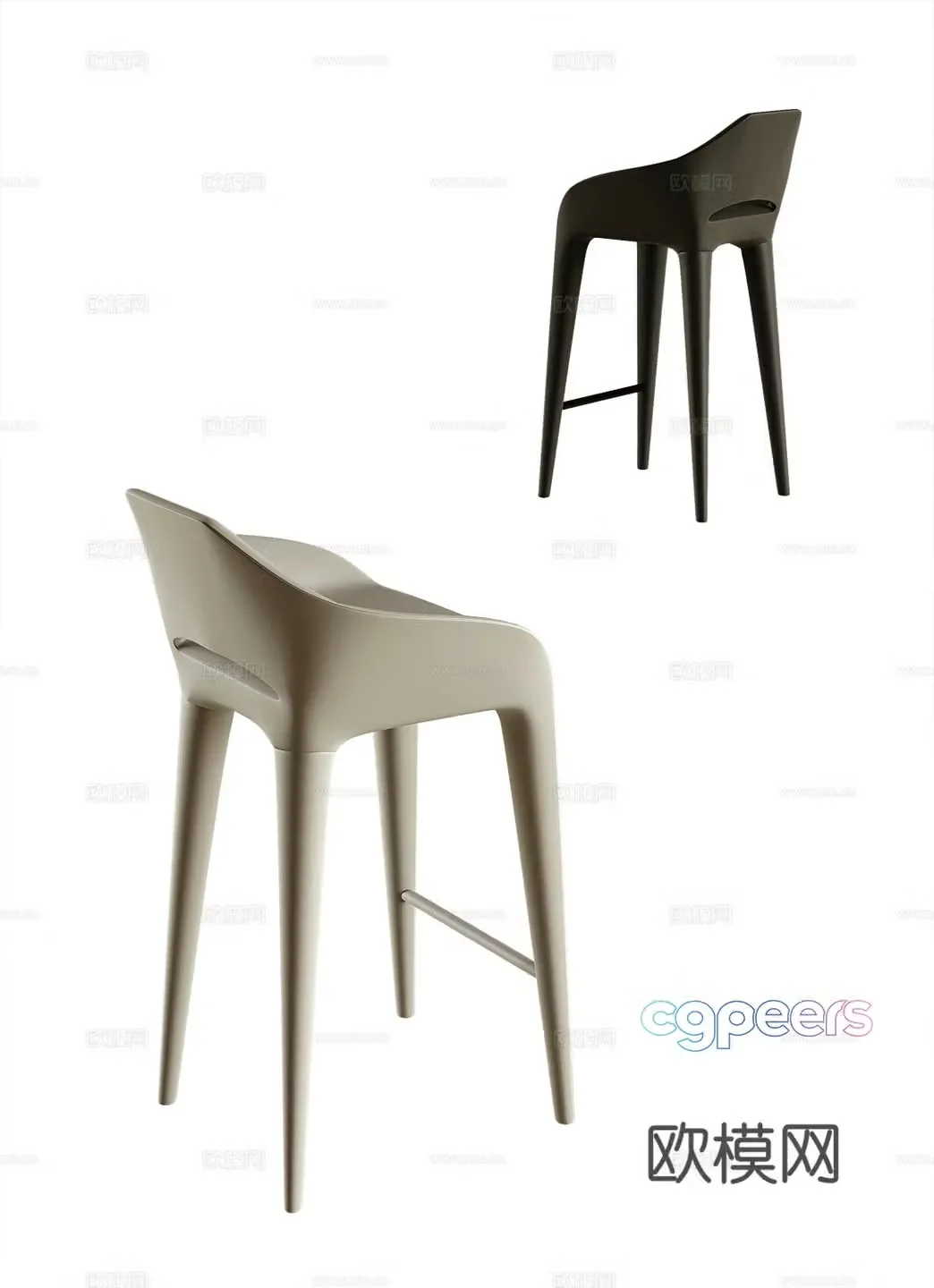 Modern bar stool bar stool high stool 3d model