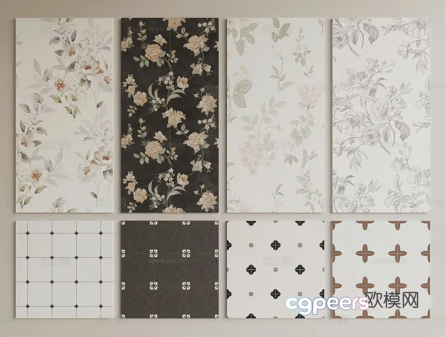 French tiles 3d model