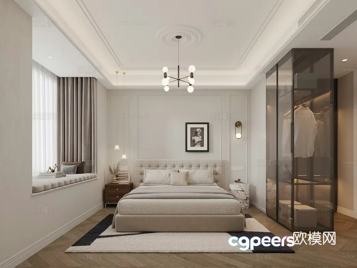 French bedroom master bedroom 3d model