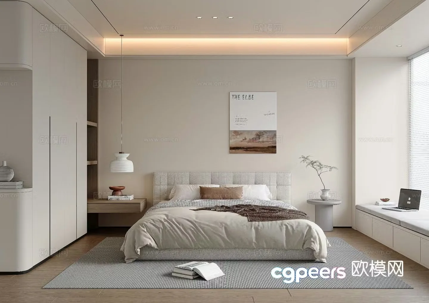 Cream style bedroom master bedroom 3d model