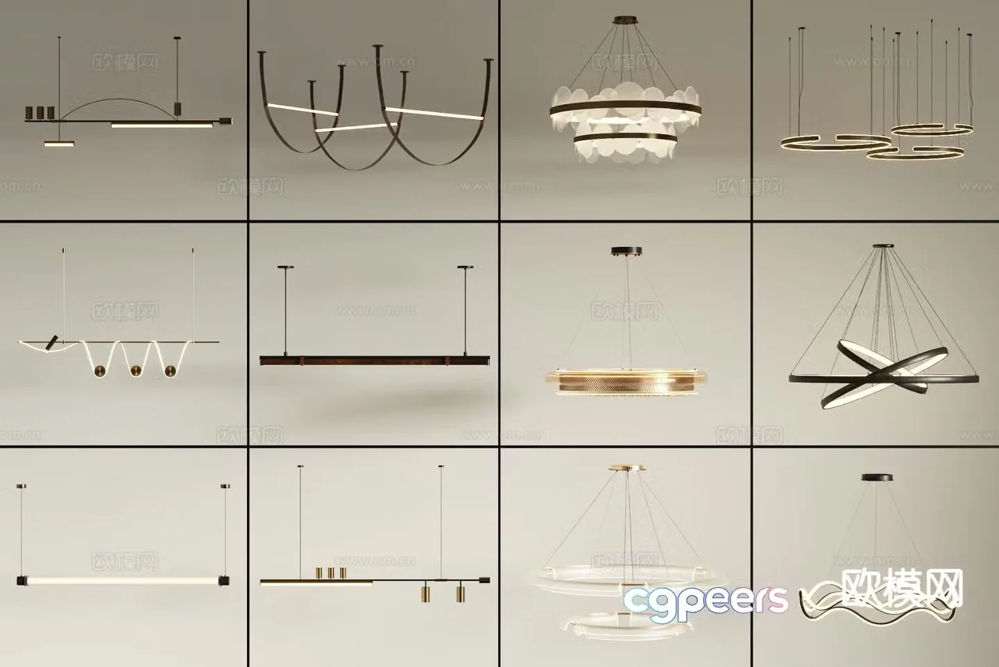 Modern chandelier 3d model