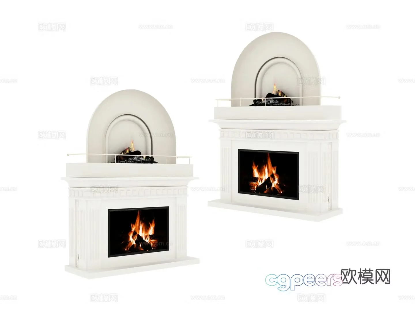 European style fireplace 3d model