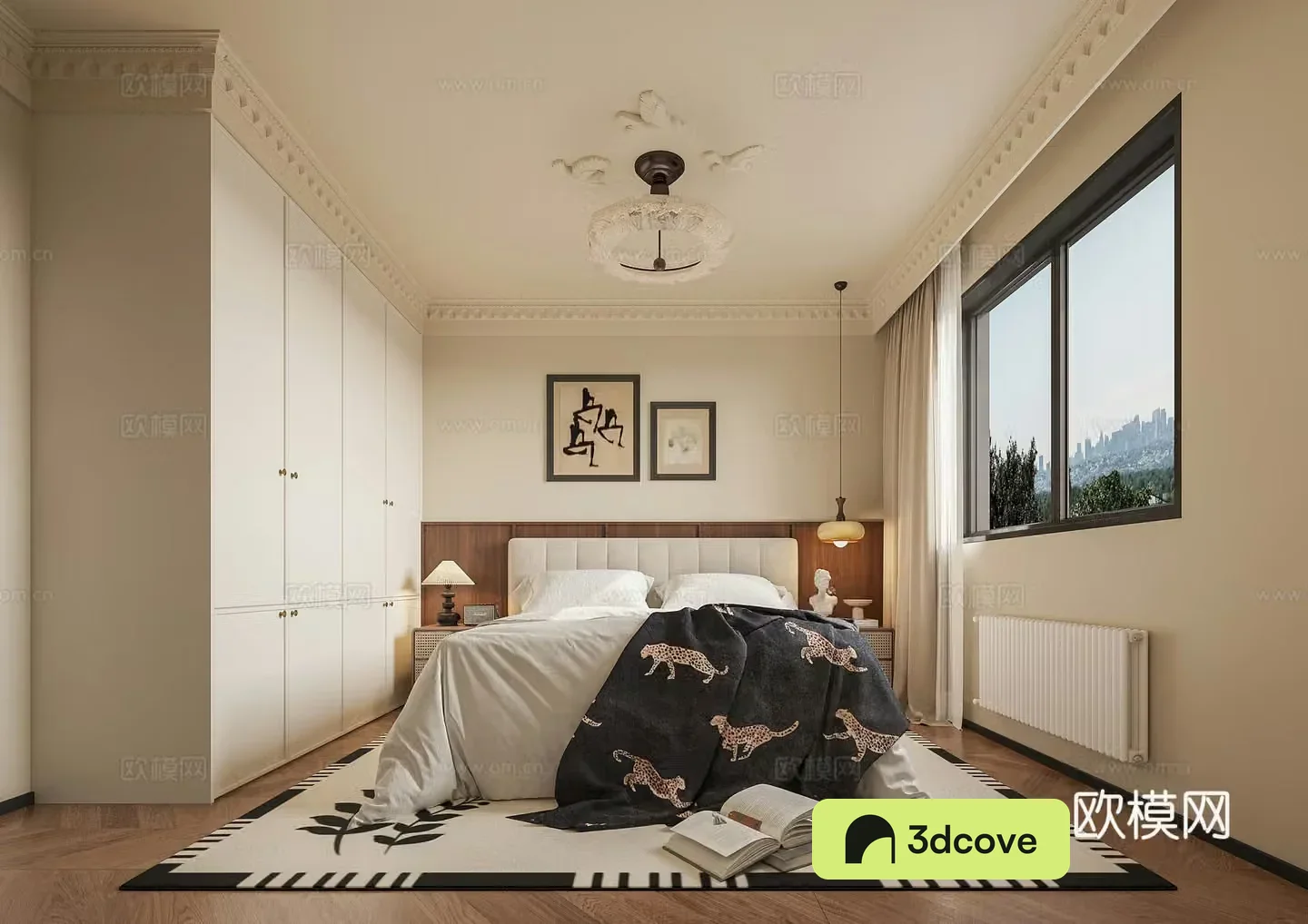 Middle-aged bedroom 3d model