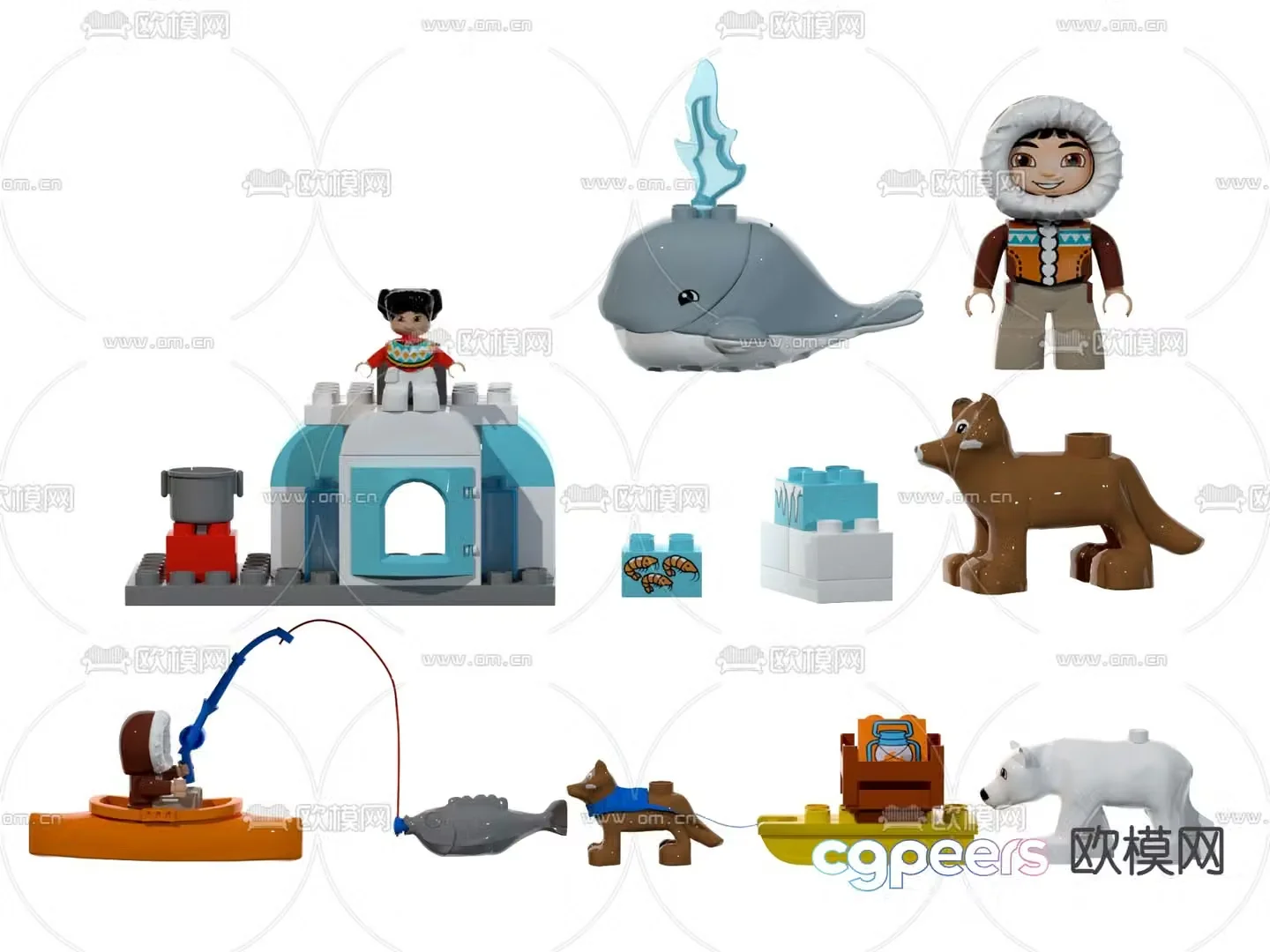 Modern children’s lego toys 3d model